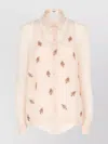 Fendi Georgette Top With Rhinestones And Sequins Embroidery