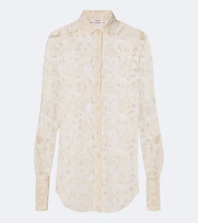 Fendi Sheer Lace Shirt In Multi