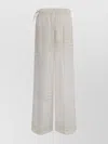 Fendi Sheer Silk Patchwork Trousers In White