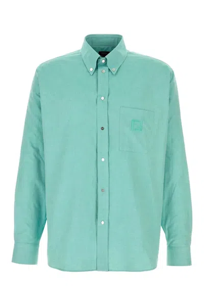 Fendi Tiffany Oxford Button-down Shirt In Cotton For Men In Blue