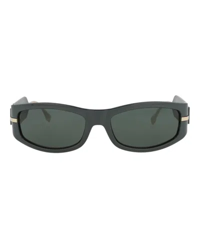 Fendi Shield-frame Injection Sunglasses With Saddle Nose Bridge