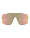 Fendi Shield-frame Metal Sunglasses With Nosepads And Logo Detail