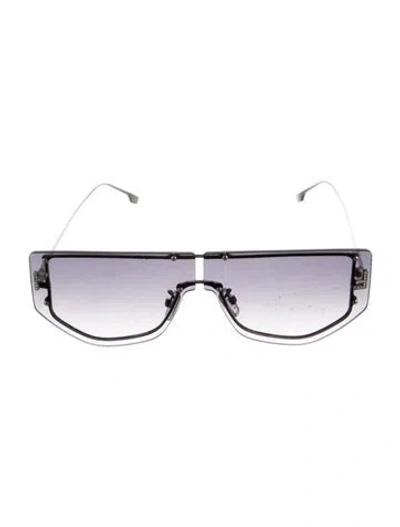 Pre-owned Fendi Shield Gradient Sunglasses In Black