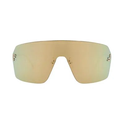 Pre-owned Fendi Shield Sunglasses 'gold' | Women's Size Onesize