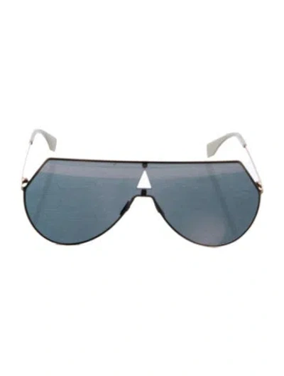 Pre-owned Fendi Shield Tinted Sunglasses In Gold