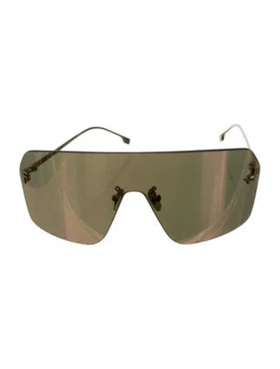 Pre-owned Fendi Shield Tinted Sunglasses In Gold/neutrals