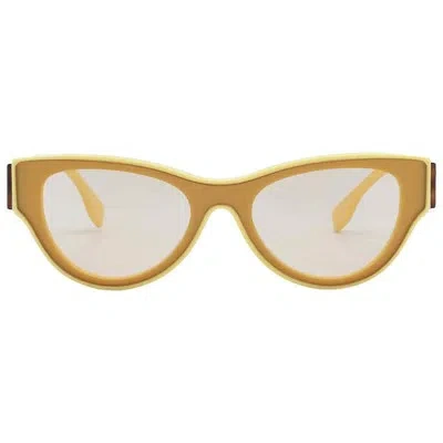 Pre-owned Fendi Shiny Light Brown Shield Ladies Sunglasses Fe40135i 39e 140 Fe40135i 39e In Multi