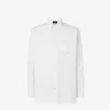Fendi Crest Embroidered Button-up Shirt In White