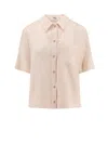 Fendi Ff Pattern Silk Shirt In Beige