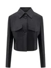 Fendi Deconstructed Tailored Cropped Blazer In Black