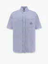 Fendi Embroidered-pocket Short-sleeve Shirt In Blue