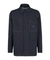 Fendi Logo Embroidered Denim Jacket In Black