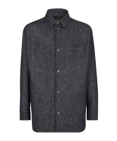 Fendi Shirt Denim Jacket In Black