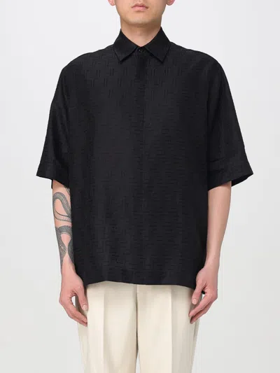Fendi Ff Jacquard Shirt In Black
