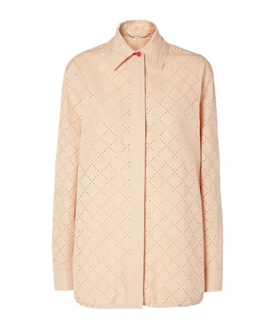 Fendi Broderie-anglaise Long-sleeve Shirt In Neutral