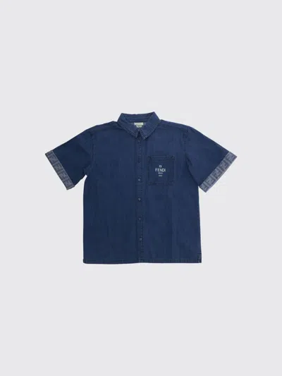 Fendi Shirt Kids In Blue