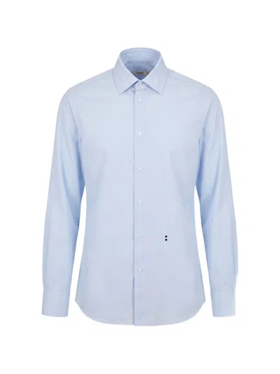 Fendi Shirt Poplin Fine Cotton In Blue