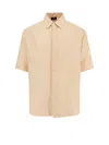Fendi Men Jacquard Linen And Cotton Shirt With All-over Ff Embroidery In Pink