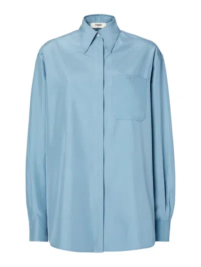 Fendi Shirt With Logo In Blue