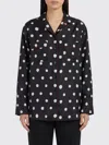 Fendi Long Sleeve Top Polka Dots Chest Pocket In Black