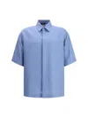 Fendi Linen Shirt In Blue