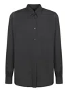 Fendi Button-down Collar Virgin Wool Shirt In Black