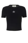 Fendi Women Black Stretch Cotton T-shirt In Black