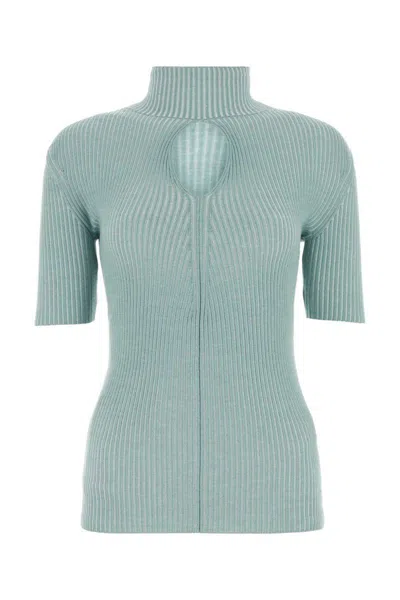Fendi Light Blue Turtle Neck Top
