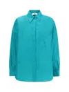 Fendi Women Silk Taffeta Shirt In Blue