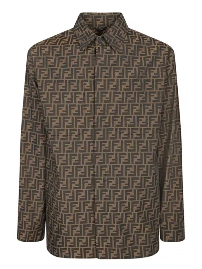 Fendi Blouson In Brown