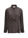 Fendi Women Silk Jacquard Shirt In Brown