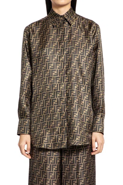 Fendi Shirts In Brown