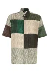 Fendi Patchwork-design Ff-logo Print Linen Shirt In Multi
