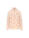 Fendi Georgette Top With Rhinestones And Sequins Embroidery In Pink