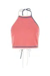 Fendi Dark Pink Viscose Blend Crop Top In Pink