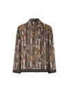 Fendi Man Shirt Light Brown Size 38 Silk In Tobacco/brown
