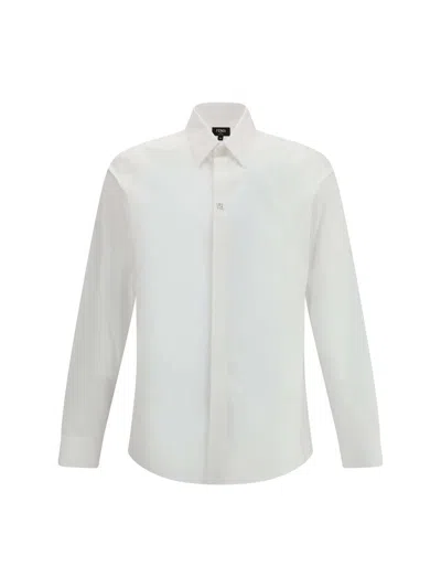 Fendi Men Shirt With Ff Detail In White