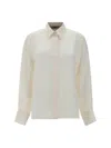 Fendi White Silk Pattern Shirt In White