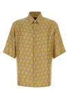 Fendi Ff Labyrinth Silk Shirt In Yellow