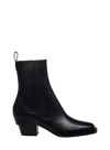 Fendi Black Leather Ankle Boots In Black