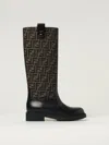 Fendi Women Embroidered Jacquard Filo Boots In Black