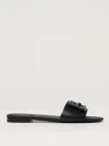 Fendi Baguette Ff Tube Medallion Flat Sandals In Black