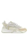 Fendi Sneaker Flow White Beige Embossed Logo In White