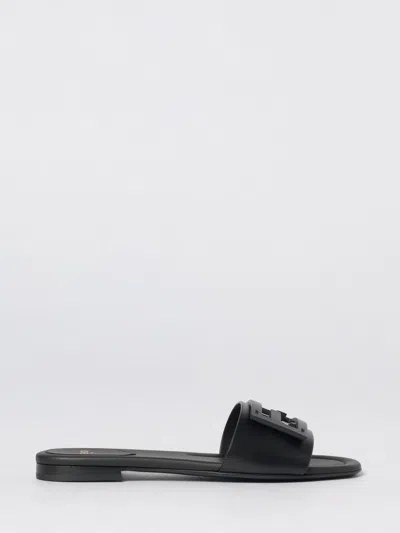 Fendi Wide-band Slide Sandals With Ff Baguette Motif In Multi