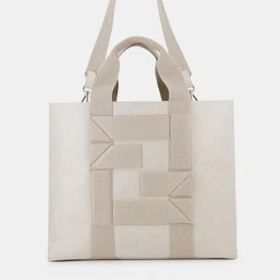 Pre-owned Fendi Shopping Bag Beige Canvas In Sand