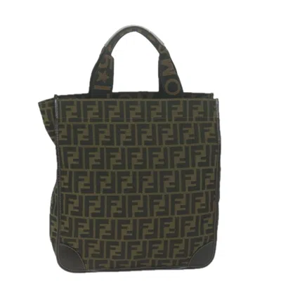Fendi Shopping Bag Khaki Canvas Tote Bag ()