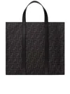 Fendi Structured Monogram Tote Bag With Detachable Strap In Black