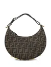 Fendi Graphy Handbag In Ff Jacquard Fabric In Brown