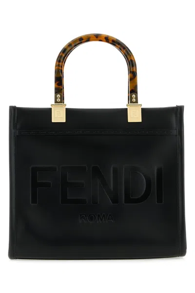 Fendi Small Sunshine Shopping Bag In Black