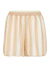Fendi Striped Silk Shorts In Nude & Neutrals